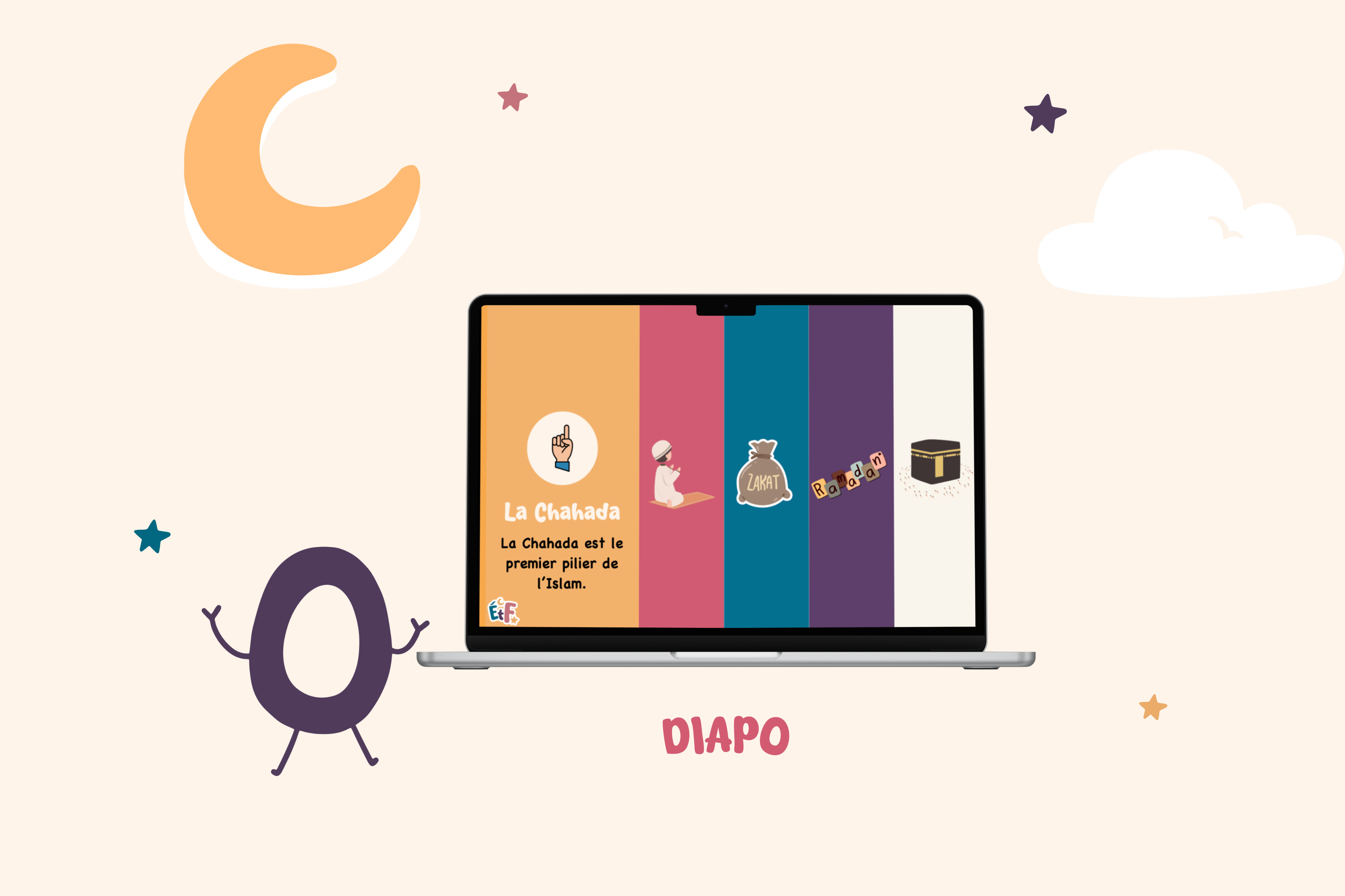 Illustration présentation diapo 5 piliers