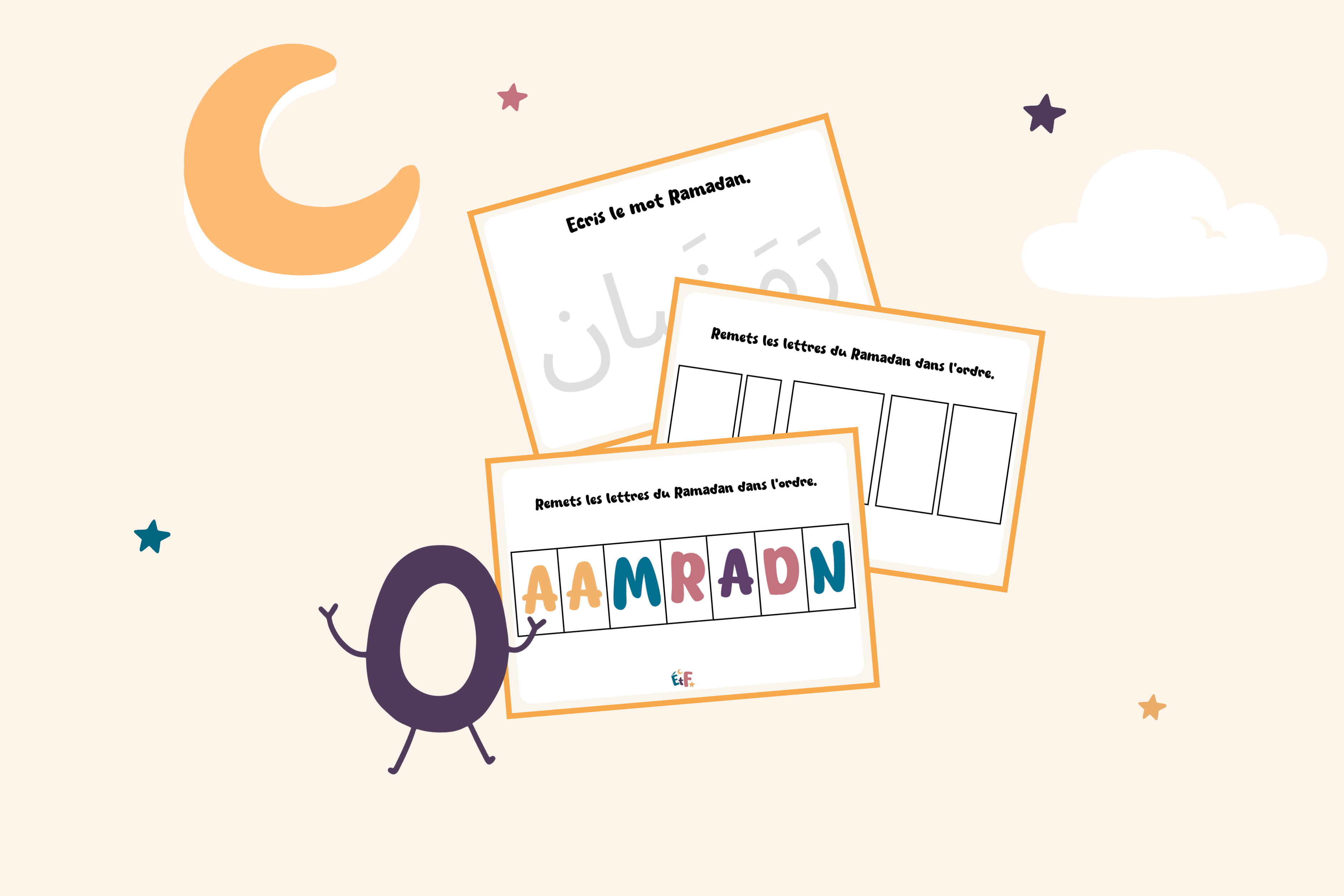 illustration remettre les lettres dans l'ordre ramadan